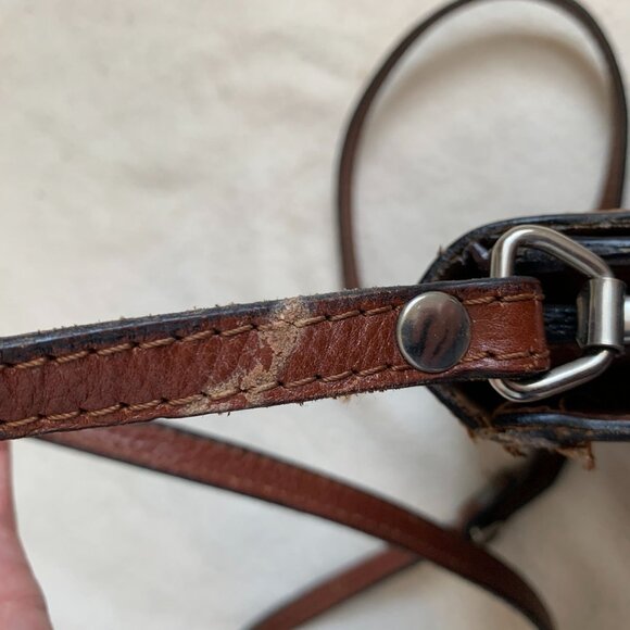 L 'artigiano Italian Leather Crossbody Bag Brown Small - Picture 7 of 12